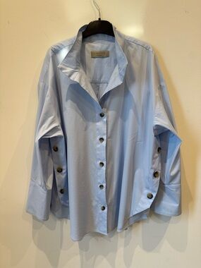Funky Pale Blue Shirt With Working Side Buttons